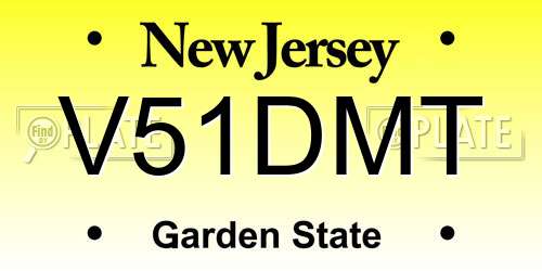 V51DMT New Jersey License Plate