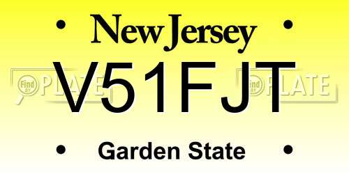 V51FJT New Jersey License Plate