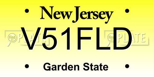 V51FLD New Jersey License Plate