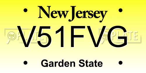 V51FVG New Jersey License Plate