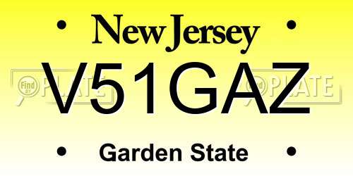 V51GAZ New Jersey License Plate