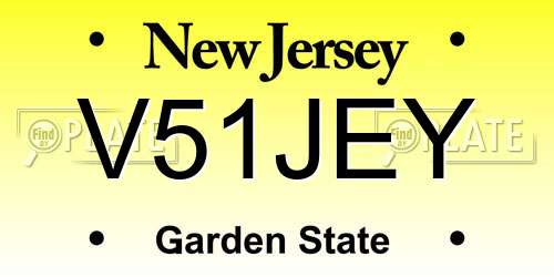 V51JEY New Jersey License Plate