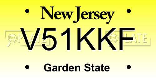 V51KKF New Jersey License Plate