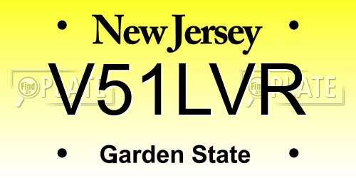 V51LVR New Jersey License Plate