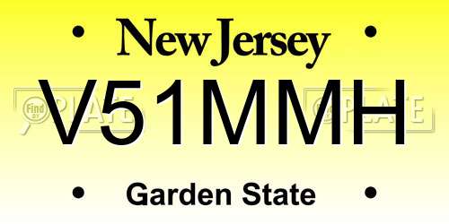 V51MMH New Jersey License Plate