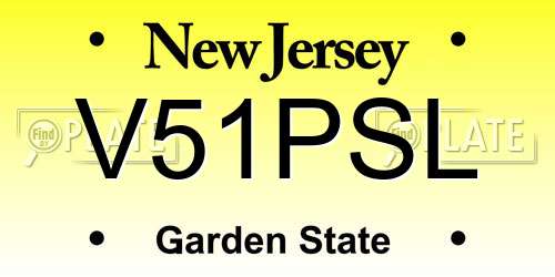 V51PSL New Jersey License Plate