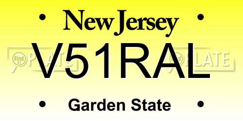 V51RAL New Jersey License Plate