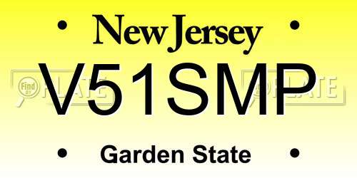 V51SMP New Jersey License Plate