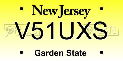 V51UXS New Jersey License Plate