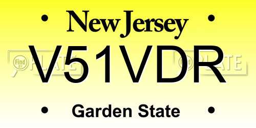 V51VDR New Jersey License Plate