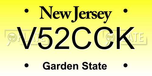 V52CCK New Jersey License Plate
