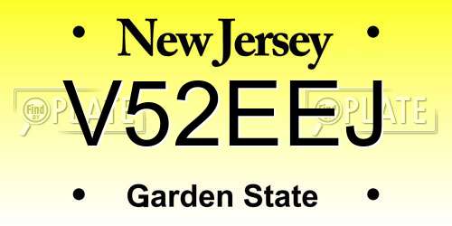 V52EEJ New Jersey License Plate