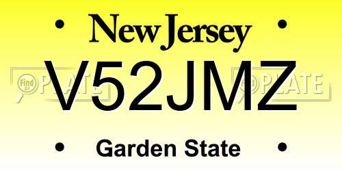 V52JMZ New Jersey License Plate