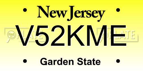 V52KME New Jersey License Plate