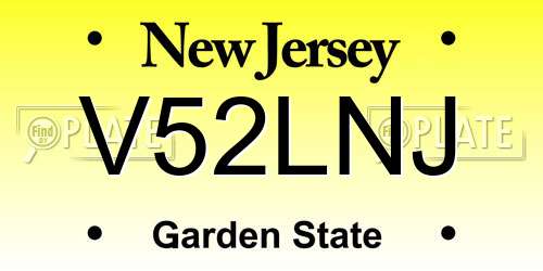 V52LNJ New Jersey License Plate