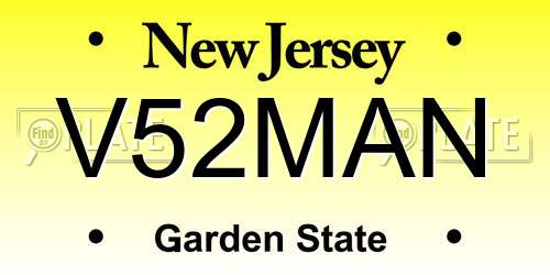 V52MAN New Jersey License Plate