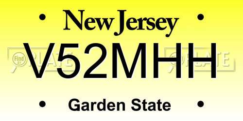 V52MHH New Jersey License Plate