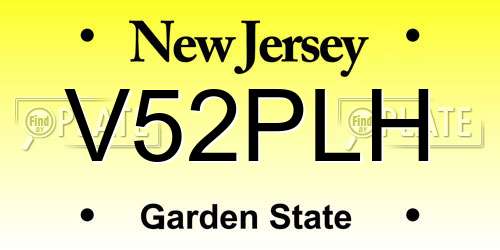 V52PLH New Jersey License Plate