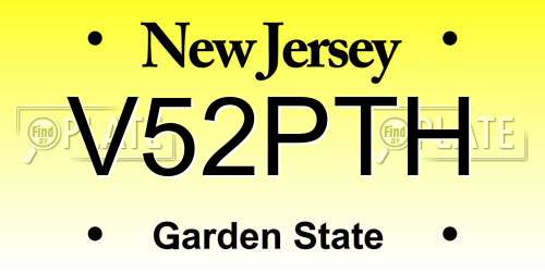 V52PTH New Jersey License Plate