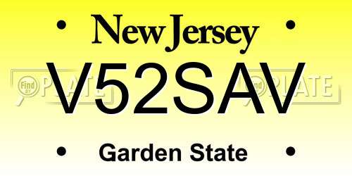 V52SAV New Jersey License Plate