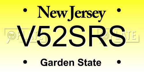 V52SRS New Jersey License Plate