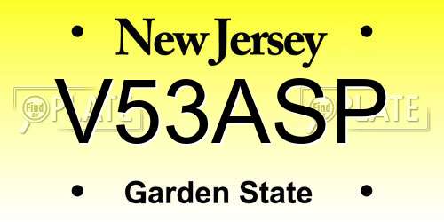 V53ASP New Jersey License Plate