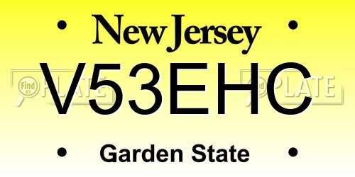 V53EHC New Jersey License Plate
