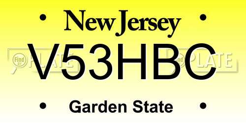 V53HBC New Jersey License Plate