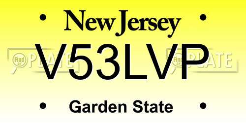 V53LVP New Jersey License Plate