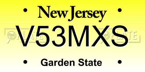 V53MXS New Jersey License Plate