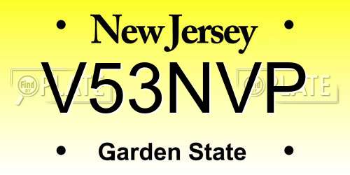 V53NVP New Jersey License Plate