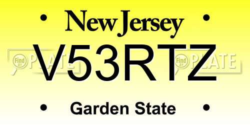 V53RTZ New Jersey License Plate