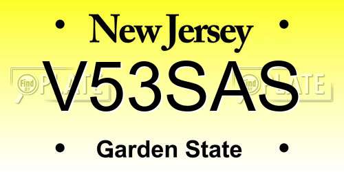 V53SAS New Jersey License Plate