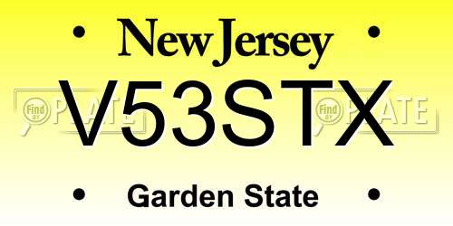 V53STX New Jersey License Plate