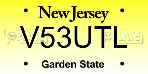 V53UTL New Jersey License Plate