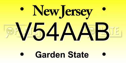 V54AAB New Jersey License Plate