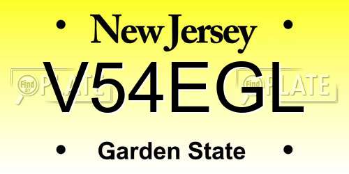 V54EGL New Jersey License Plate