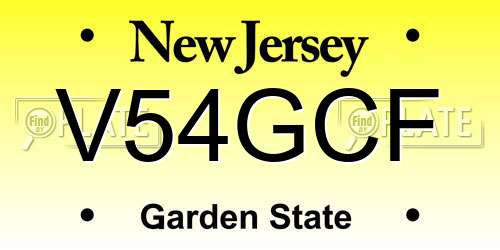 V54GCF New Jersey License Plate