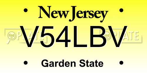V54LBV New Jersey License Plate