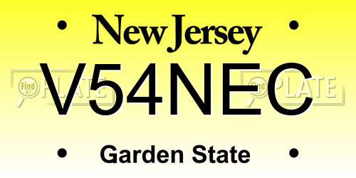 V54NEC New Jersey License Plate