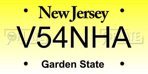 V54NHA New Jersey License Plate