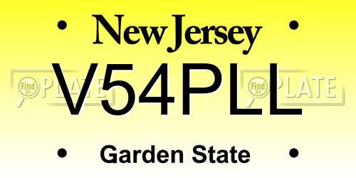 V54PLL New Jersey License Plate