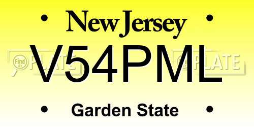 V54PML New Jersey License Plate
