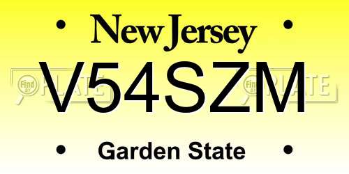 V54SZM New Jersey License Plate
