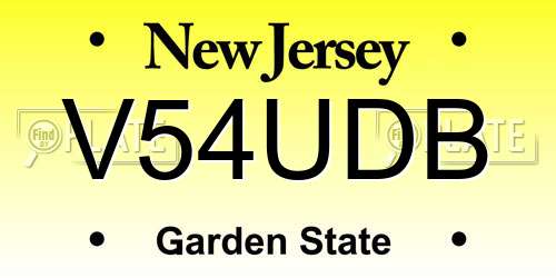 V54UDB New Jersey License Plate