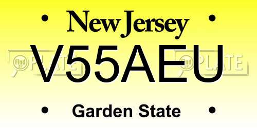 V55AEU New Jersey License Plate