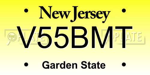 V55BMT New Jersey License Plate