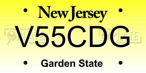 V55CDG New Jersey License Plate