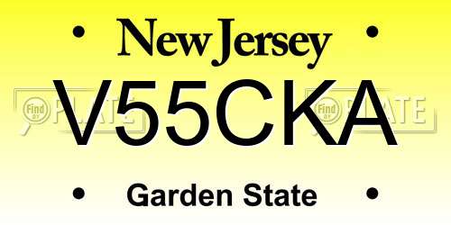 V55CKA New Jersey License Plate