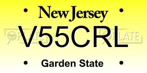 V55CRL New Jersey License Plate